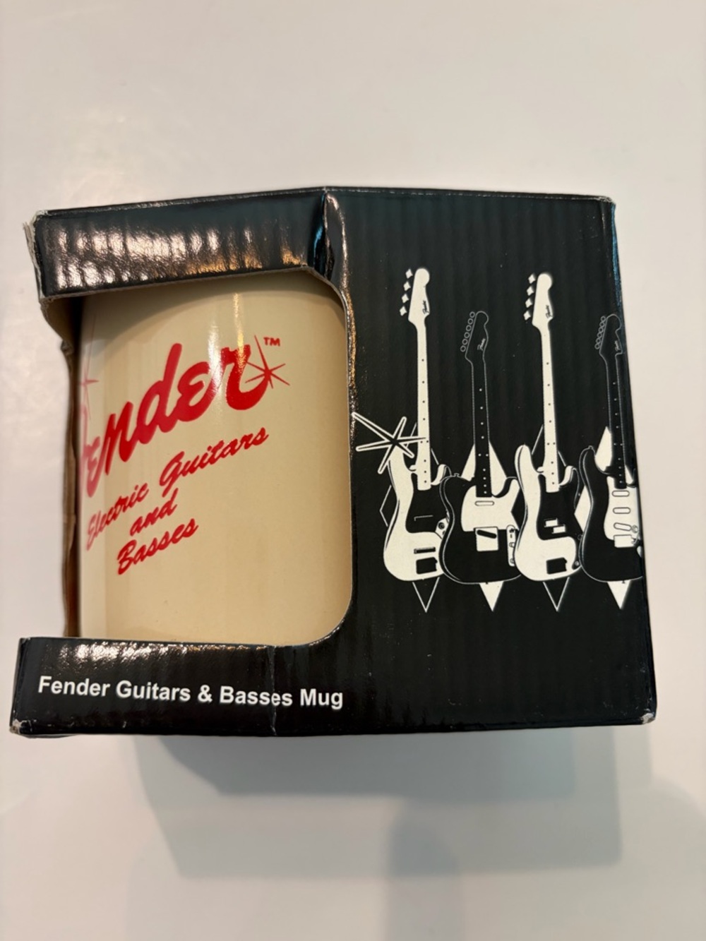 Fender Guitars & Basses Ceramic Mug - Cream with Red Logo NIB